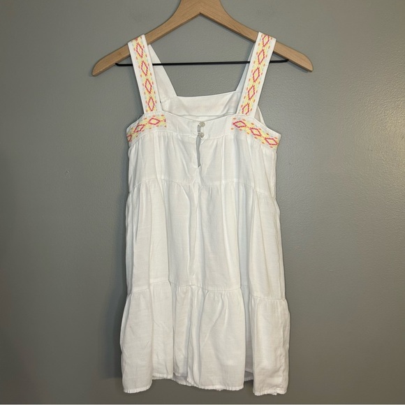 Blue Rain Girl’s Embroidered White Sleeveless Dress, Size 10 - Picture 6 of 11